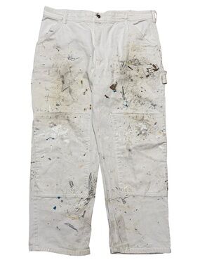 Vintage 90s Centuar Workwear Double Knee Painters White Pants Size 40x30